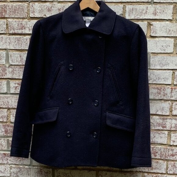 J. Crew Wool/Cashmere Blend double breasted Pea Coat sz Small EUC - Picture 2 of 15
